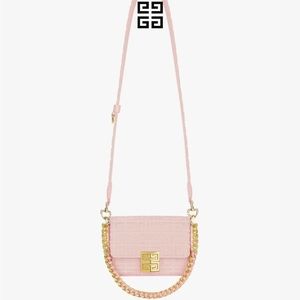 BRAND NEW Givenchy Small 4G WOVEN CROSSBODY TOP HANDLE 3 WAY HANDBAG TENDER PINK